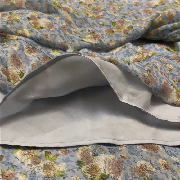 Blue Floral Cold Shoulder Bohemian Mini Dress - Picture 9 of 14